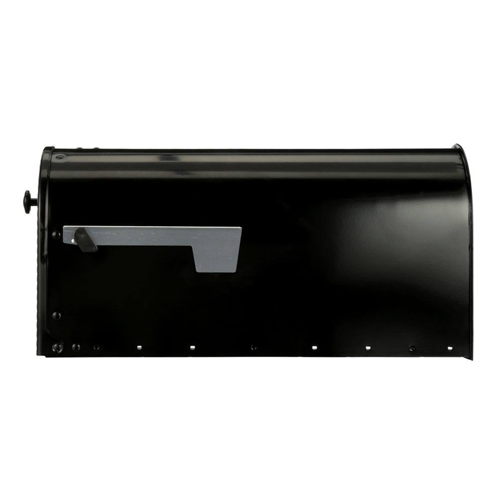 Architectural Mailboxes Edwards Black Large Steel Post Mount Mailbox EM160BAM