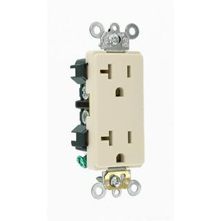 Leviton Decora Plus 20 Amp Industrial Grade Duplex Outlet Light Almond R86-16352-0TS