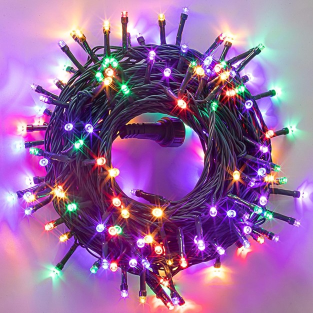 150 Multicolor Led Green Wire String Lights 8 Modes