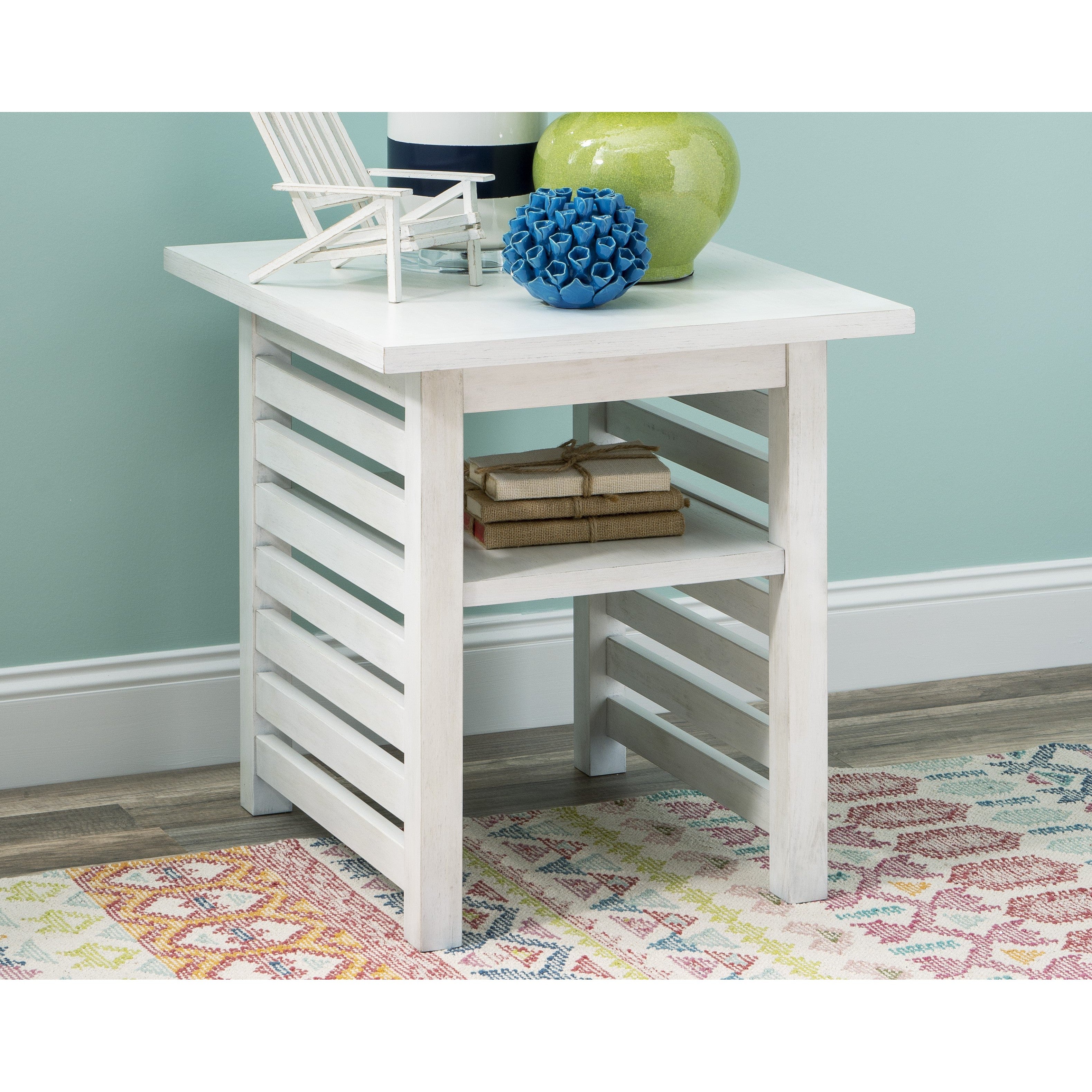 Coastal White 22 Square End Table