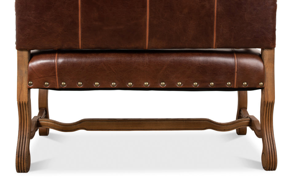 Italian Leather Settee   Traditional   Armchairs And Accent Chairs   by Sideboards and Things  Houzz