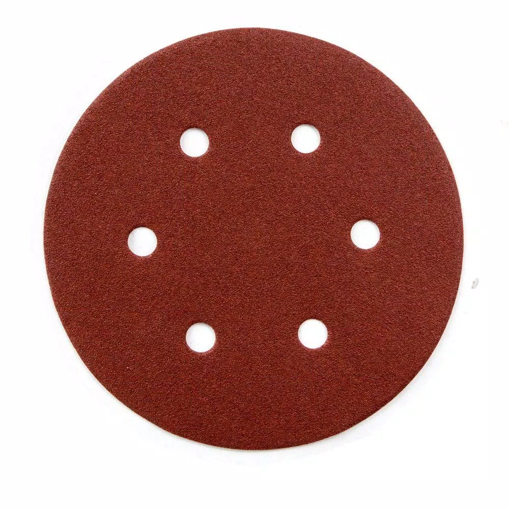 POWERTEC 6 in. 40-Grit Aluminum Oxide Hook and Loop 6 Hole Disc (25-Pack) and#8211; XDC Depot