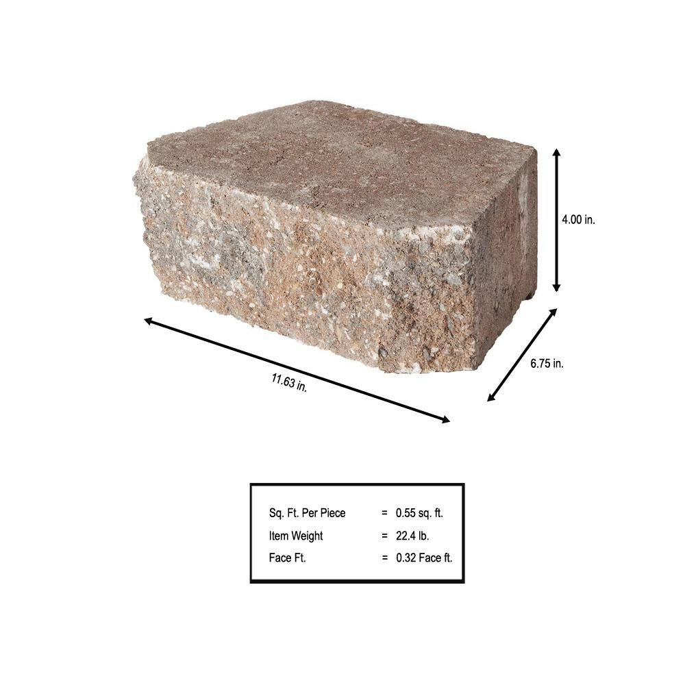 Pavestone 4 in. x 11.75 in. x 6.75 in. Rock Blend Concrete Retaining Wall Block (144 Pcs.  46.5 sq. ft.  Pallet) 81148