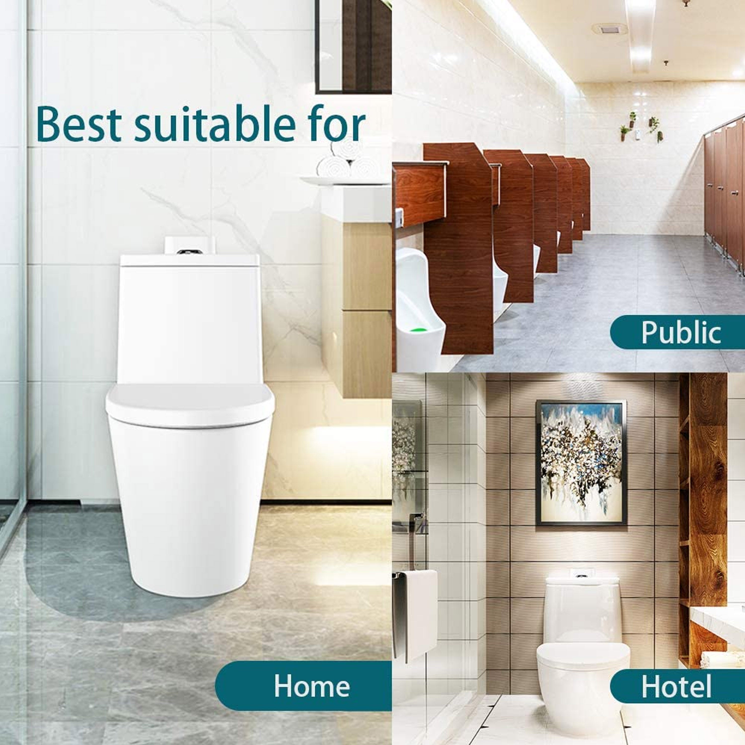 Touchless Smart Toilet Flush, Automatic Sensor Toilet Flusher,Waterproof Bathroom Non-Contact Button,White