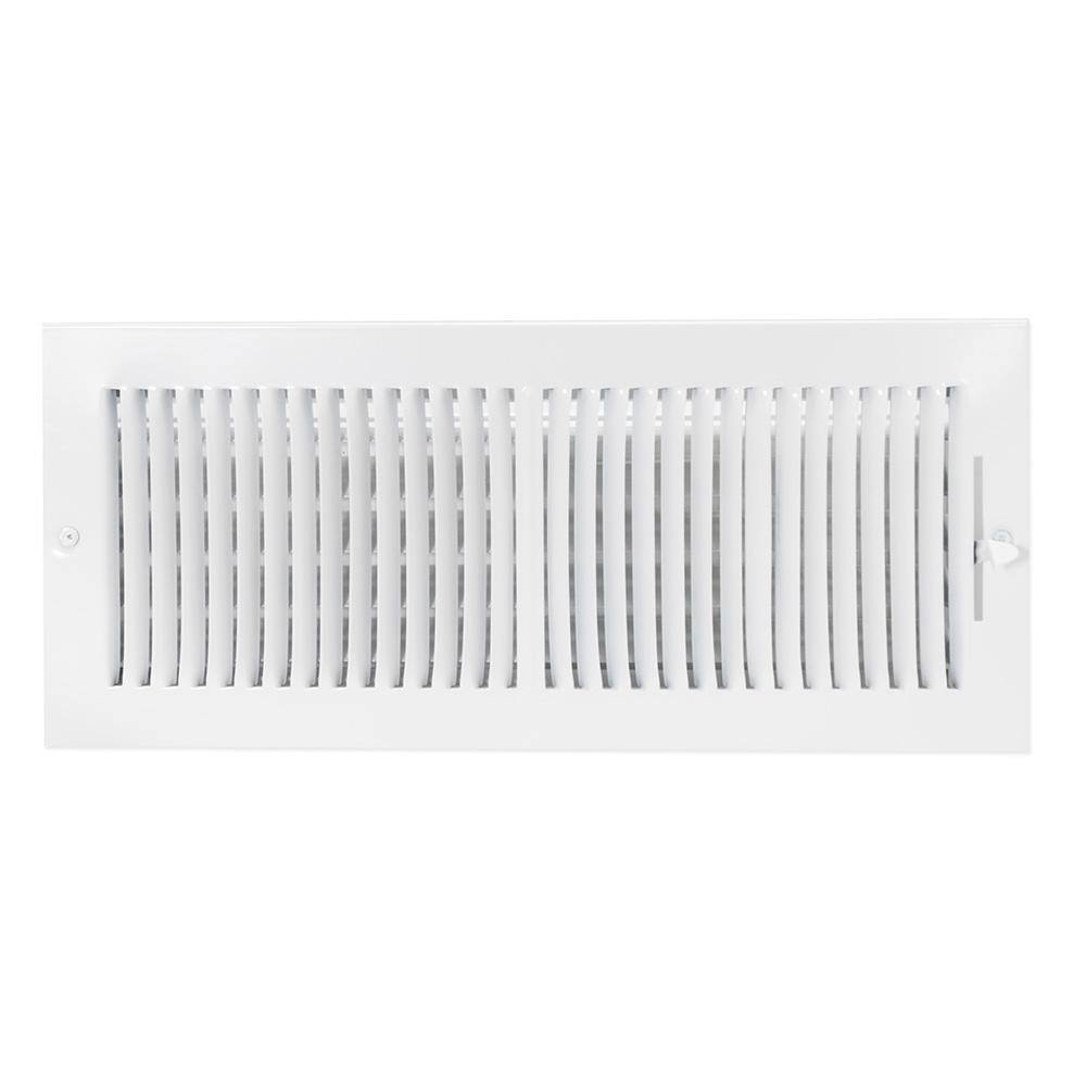 EZ-FLO 16 in. x 6 in. 2-Way Steel WallCeiling Register White 61663