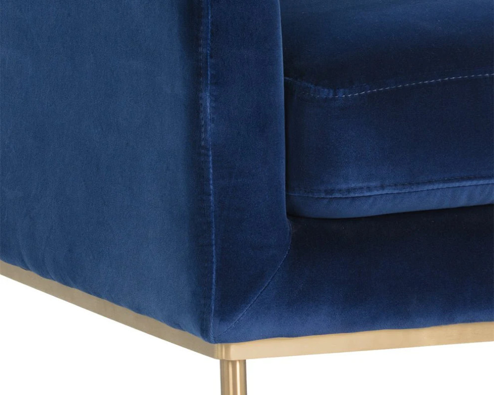 Leonius Lounge Chair  Evening Navy   Midcentury   Armchairs And Accent Chairs   by Peachtree Fine Furniture  Houzz