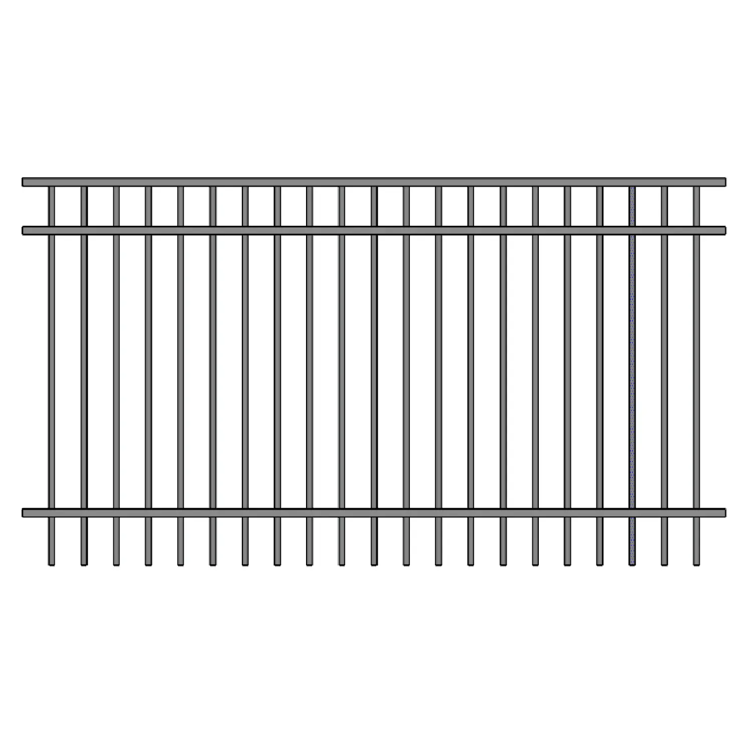 Powder coated Australia aluminium  3 rails flat top extend bottom welded pool fence panels 1200mm x 2400mm