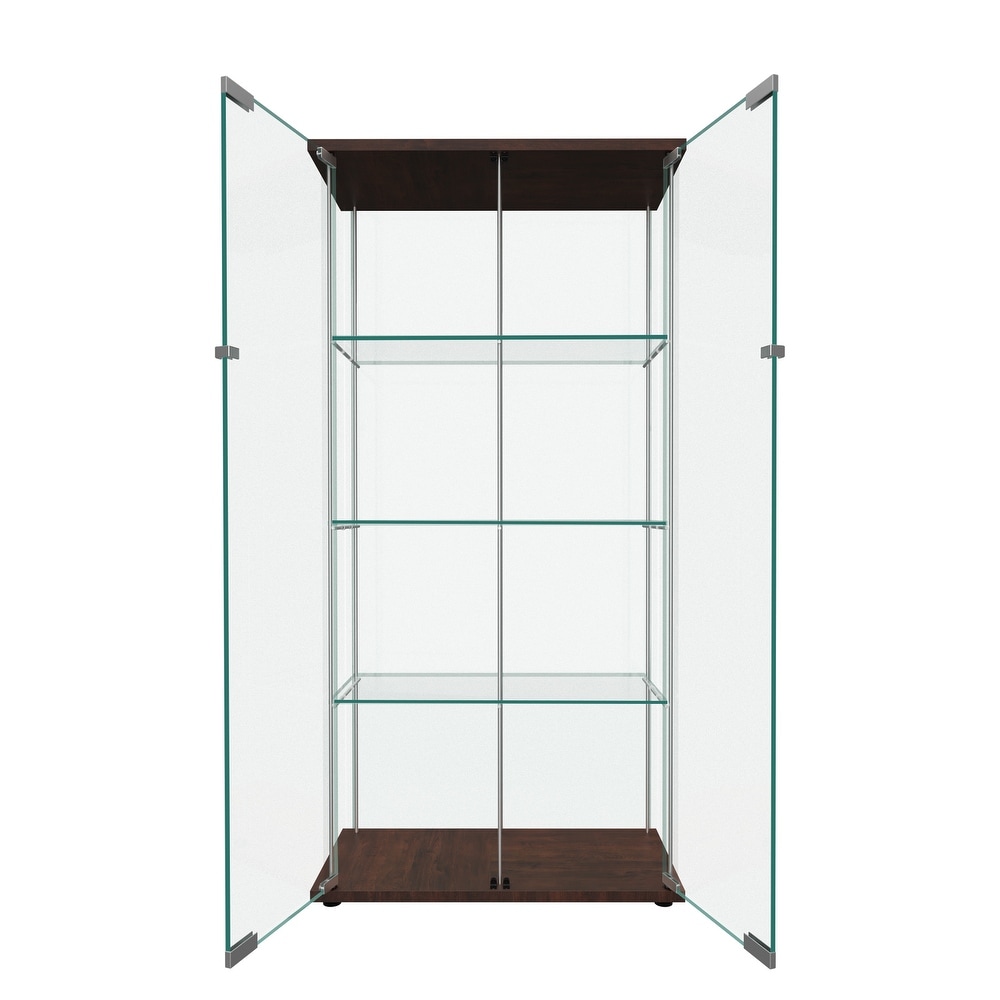 Tempered Glass Bookshelf Curio Display Cabinet