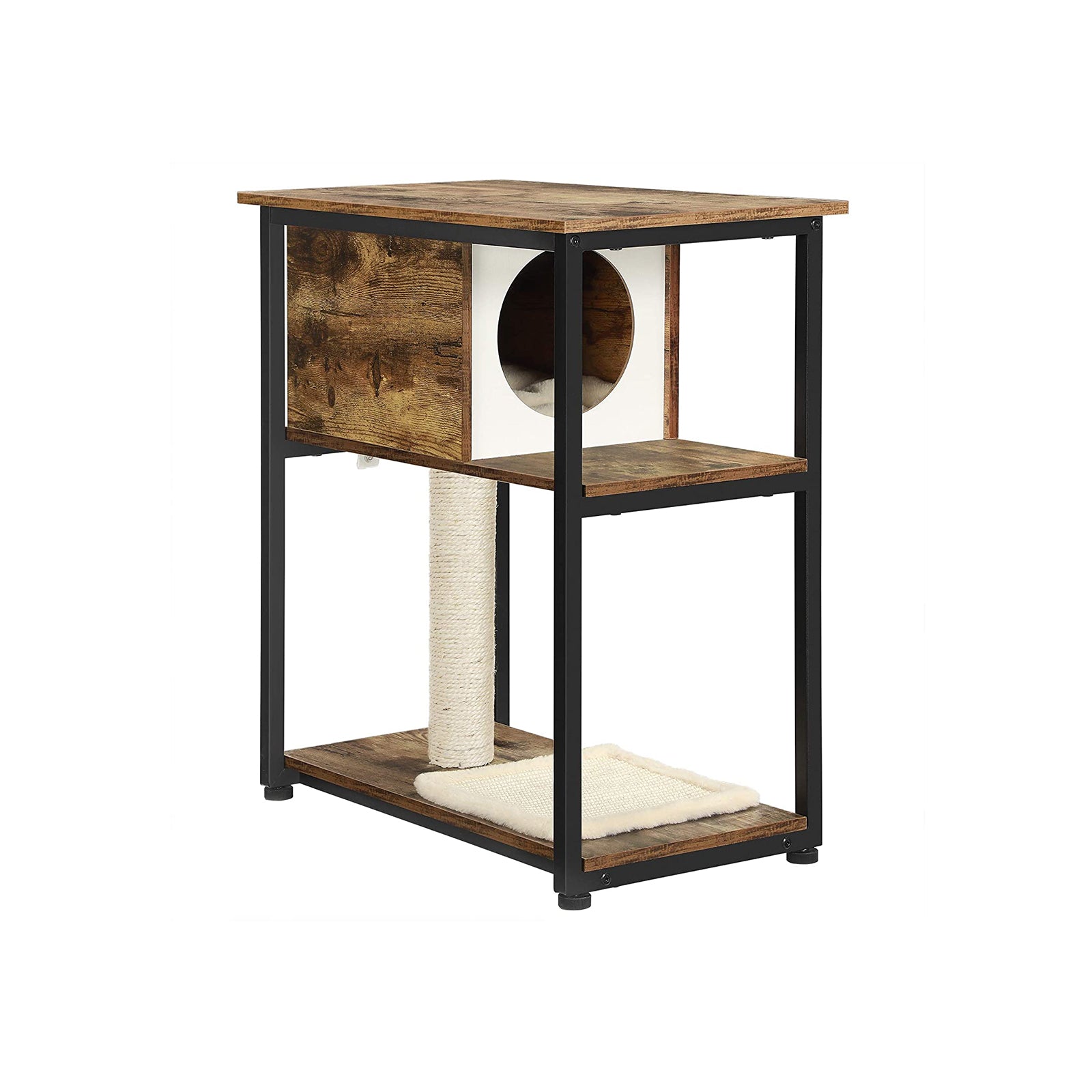 Feandrea Cat Tree and End Table Rustic Brown