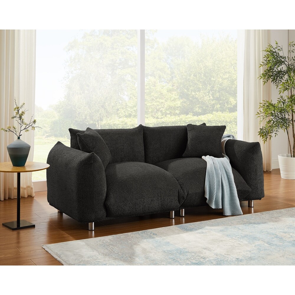 78.2nch Wide Boucle Sofa  Scandinavian style Couch  Loveseat