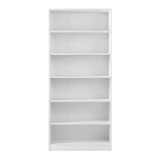 StyleWell Braxten 71 in. White 6-Shelf Basic Bookcase with Adjustable Shelves 07701WT