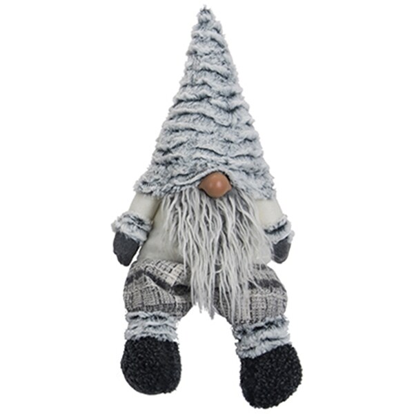 Seasonal Abode Sitting Gnome with Faux Fur Hat