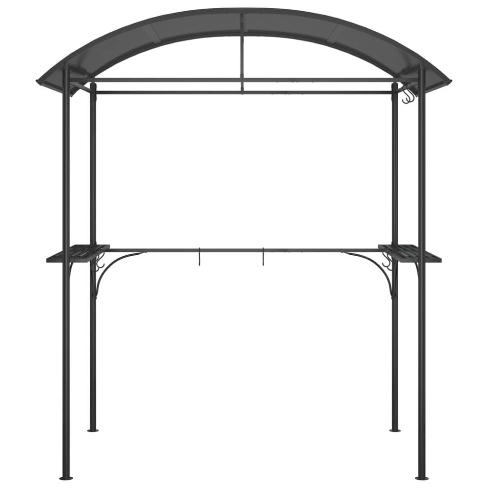 vidaXL BBQ Gazebo with Side Shelves Anthracite 86.6\