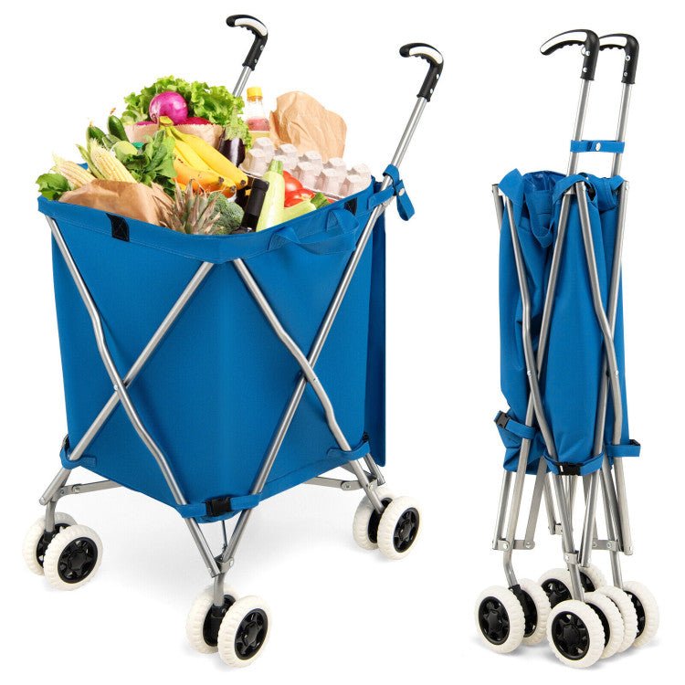 Best 90L Sturdy Folding Shopping Utility Cart With 360 Swivel Wheels