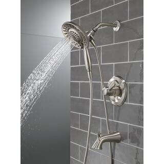 Delta Lahara In2ition 2-in-1 Single-Handle 5-Spray Tub and Shower Faucet in Brushed Nickel 144938DC-SS-I20