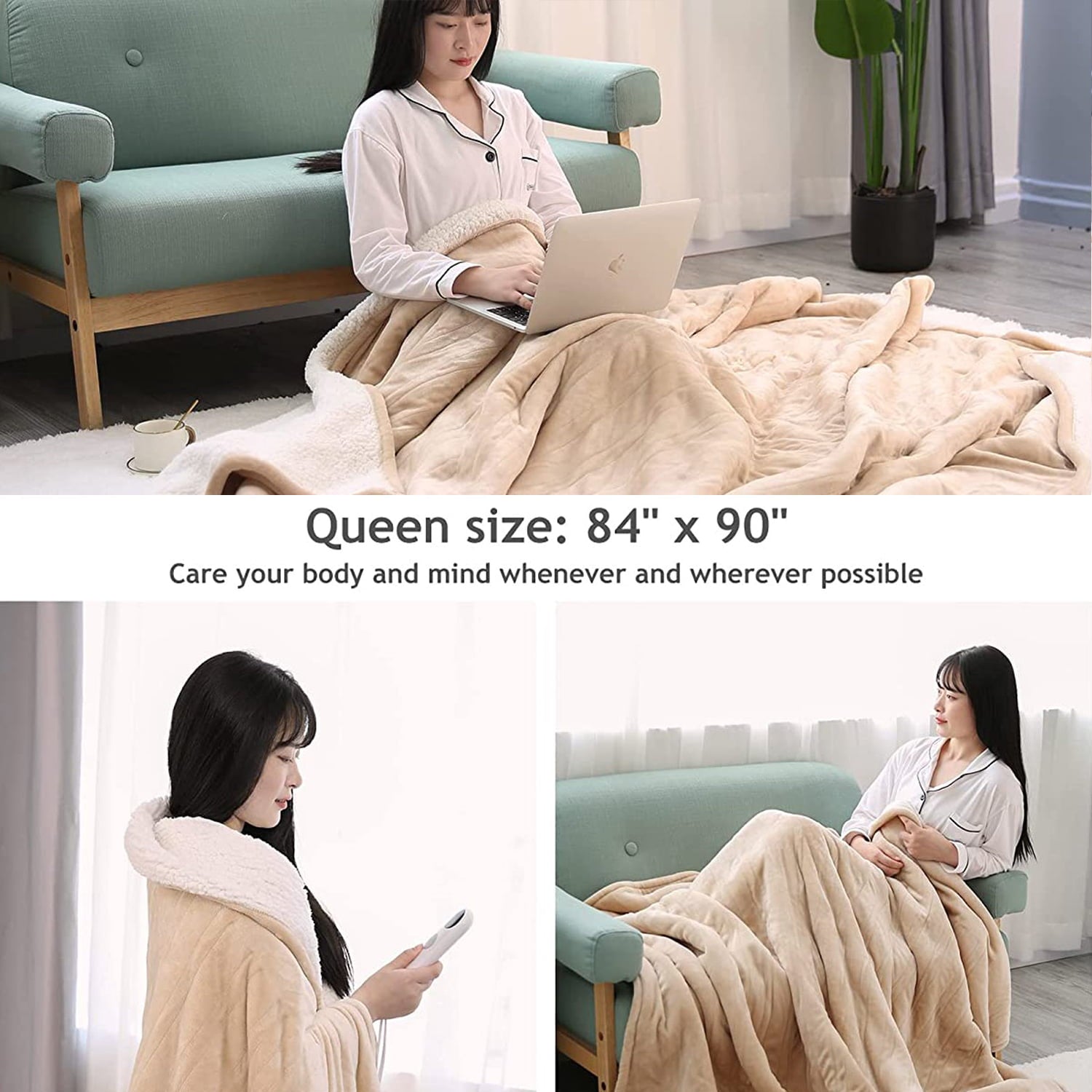 Gasky Queen Size Electric Blanket， 84