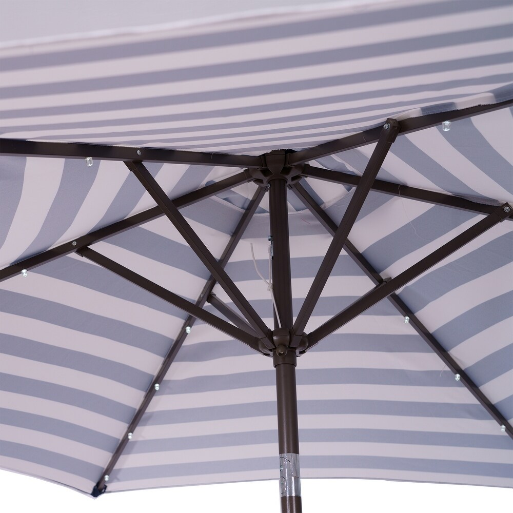 8.7 Feet Market Table Outdoor Patio Umbrella with Push Button Tilt and Crank With 24 LED Lights