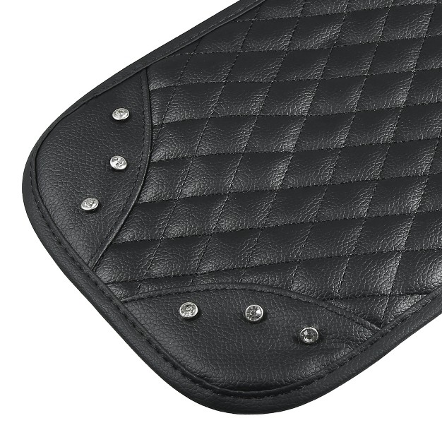 Unique Bargains Waterproof Faux Leather Bling With Rhinestone Universal Car Center Console Cover Black