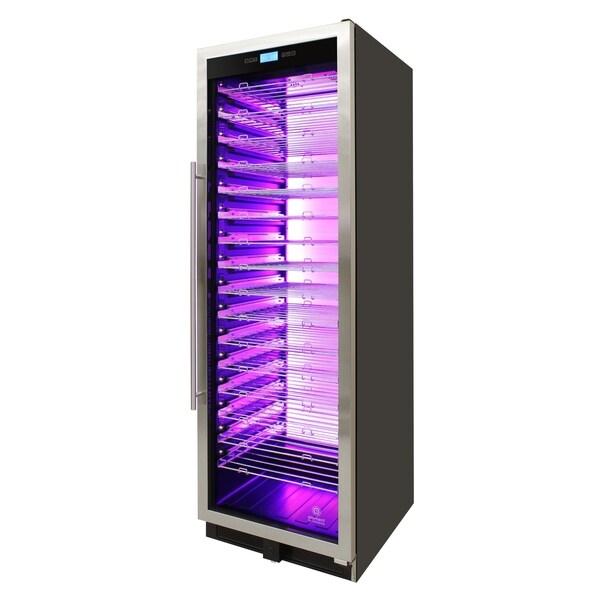 141-Bottle Single-Zone Backlit Panel Wine Cooler