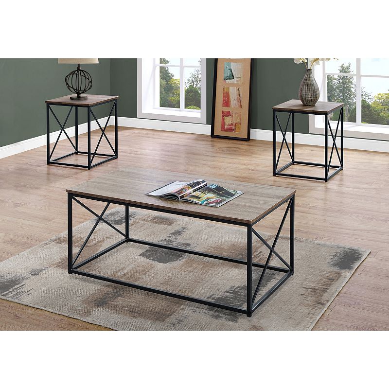 Monarch X-Frame Coffee and End Table 3-piece Set