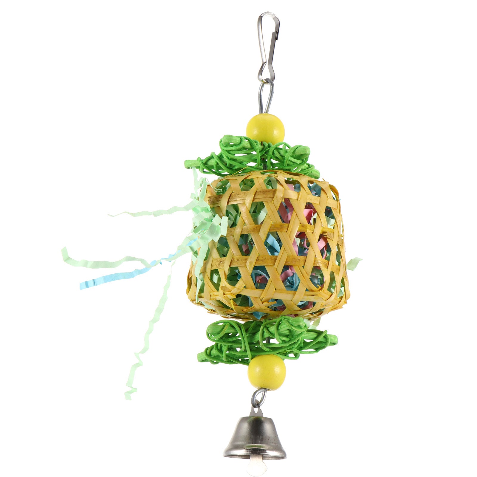 Bird Swing Toys Hanging Chewing Rattan Toys For Conures Parrots with Bell