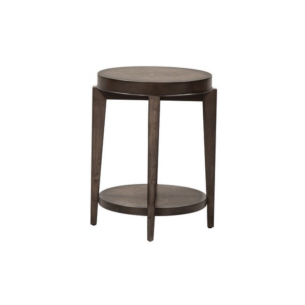 Penton Espresso Stone Oval Chair Side Table