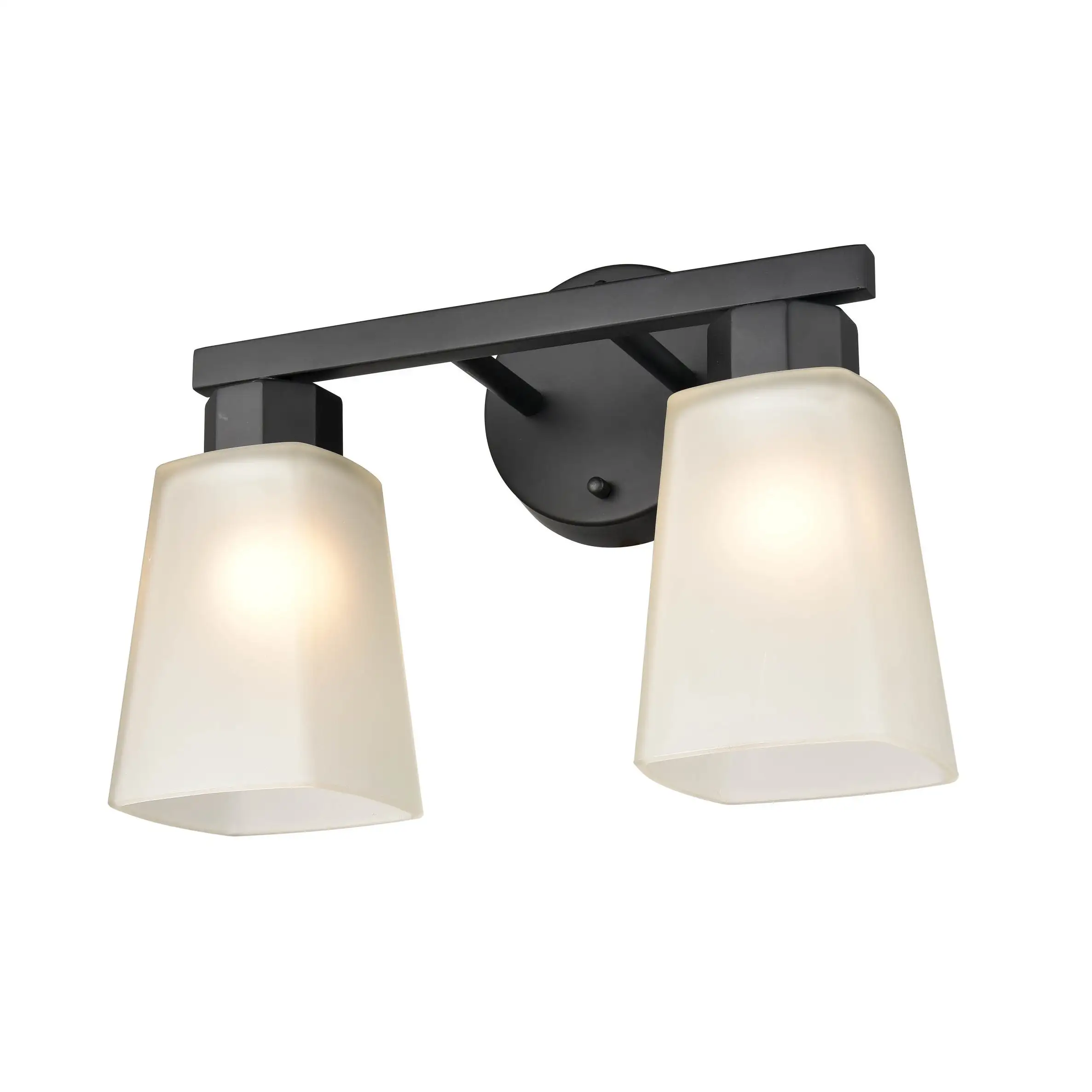 Millennium Lighting Coley 2 or 3 Light Vanity Fixture in Brushed Nickel or Matte Black with Frosted Glass Shades