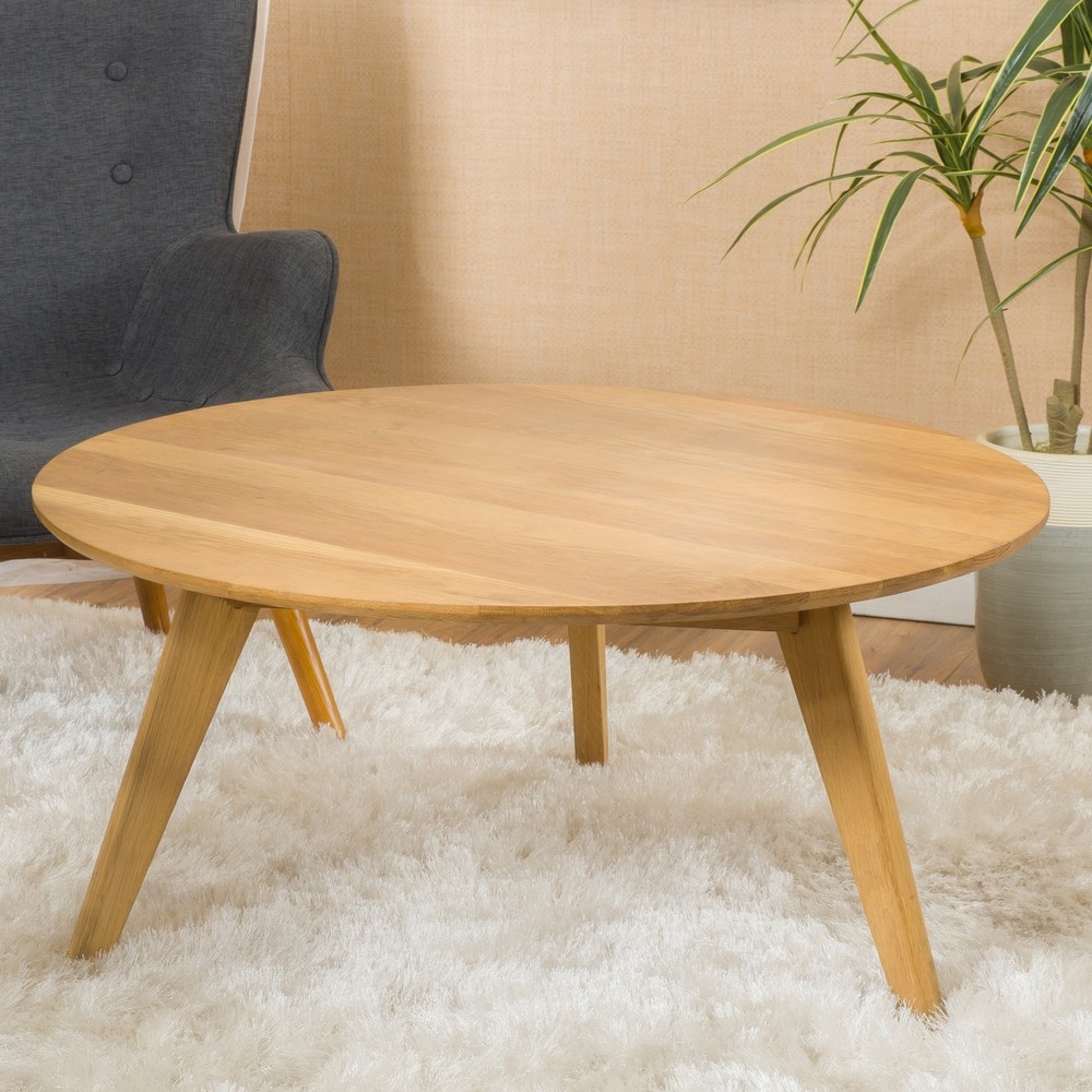 Canton Round Acacia Wood Coffee Table by Christopher Knight Home