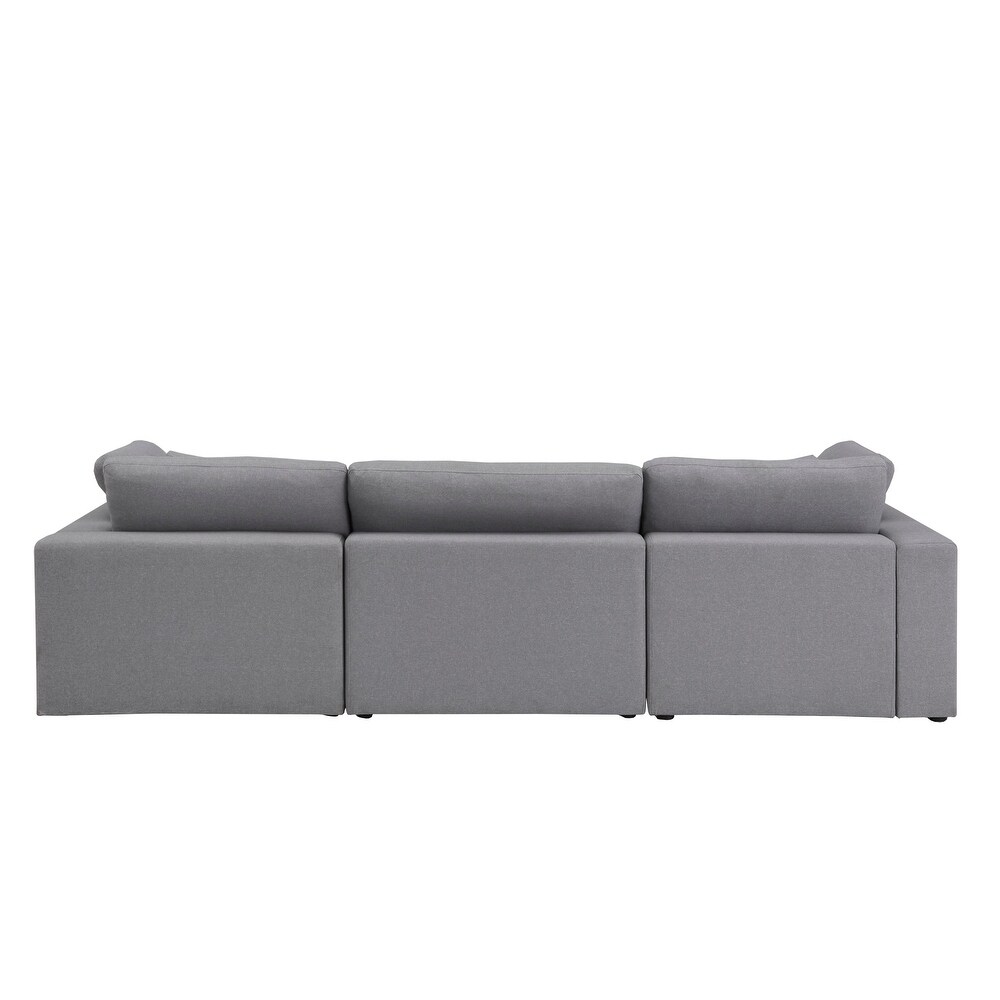 Anka Grey Linen Down Filled Cushioned Sofa by iNSPIRE Q Modern