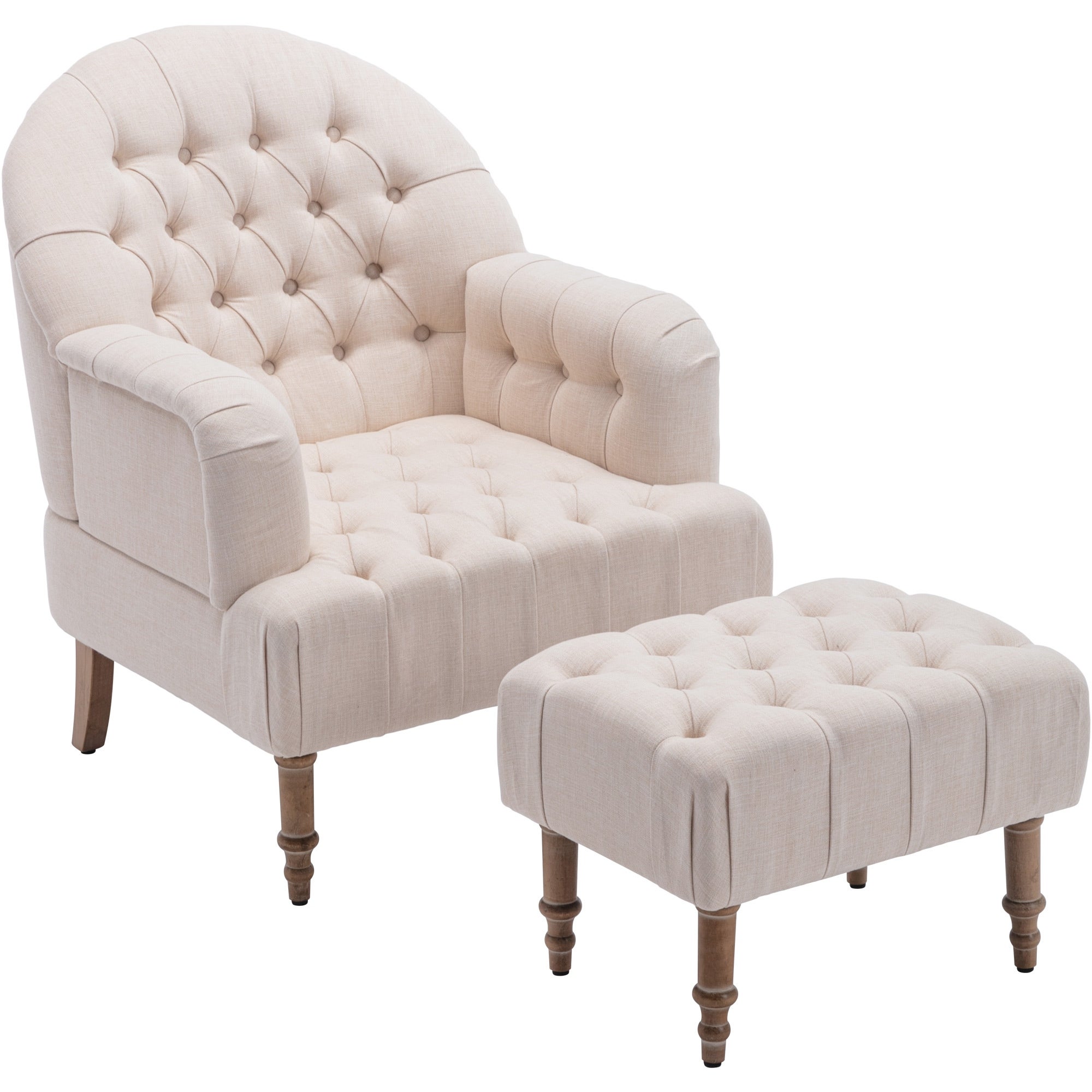 Elegant Accent Chair， Button-Tufted Upholstered Chair Set