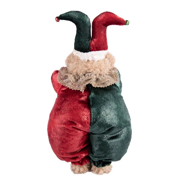 Christmas Plush Bear Figurine in Clown Costume