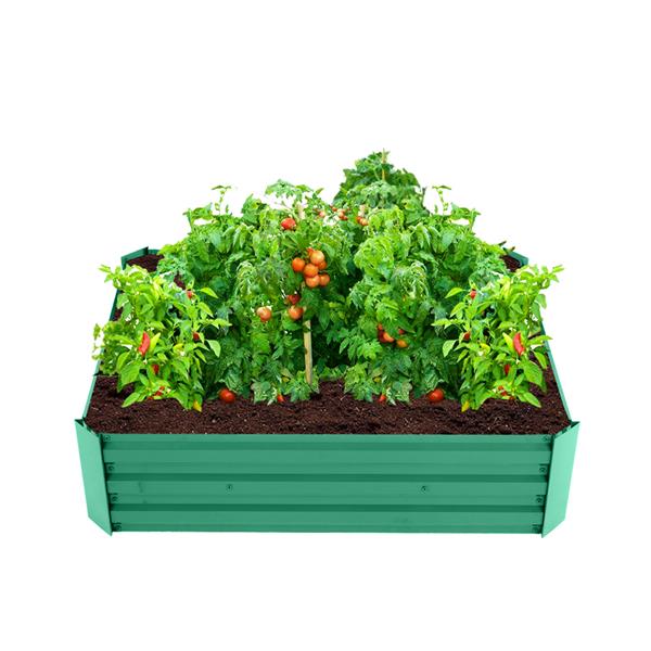 Arttoreal 48"L x 36"W x 12"H Metal Raised Garden Bed,Railing Above Ground Planter Box for Flowers Vegetables and Herb Plants,Green