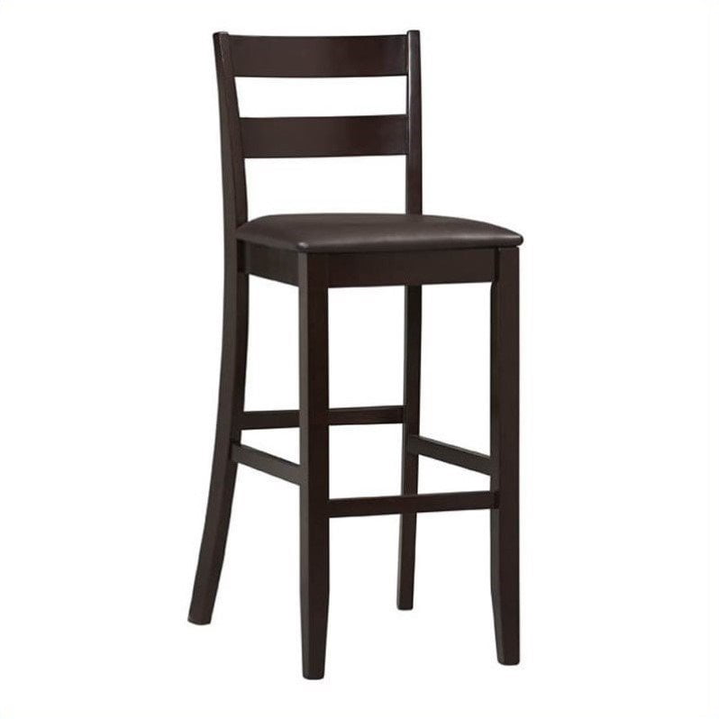 Linon Triena Bar Stool， Dark Brown