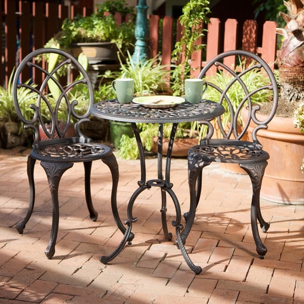 Charleston Aluminum Copper Bistro Set by Christopher Knight Home