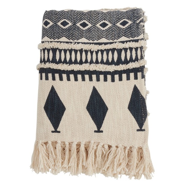 Printed And Embellished Throw Blanket Saro Lifestyle