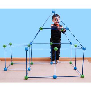 PLAYBERG Blue and Green Plastic Building Construction Forts game (72-Pieces) QI003463