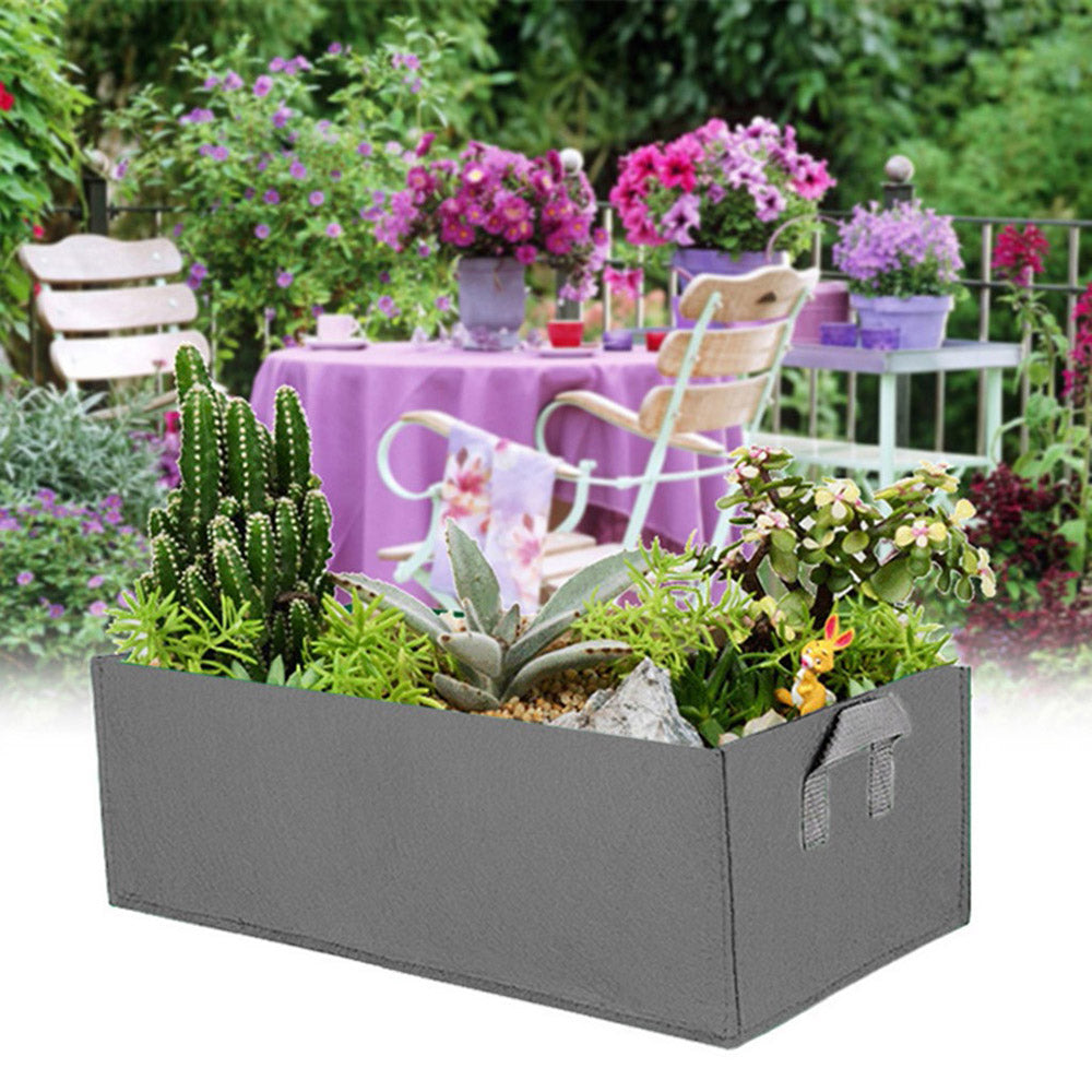 matoen Fabric Raised Garden Bed Rectangle Breathable Planting Container Growth Bag