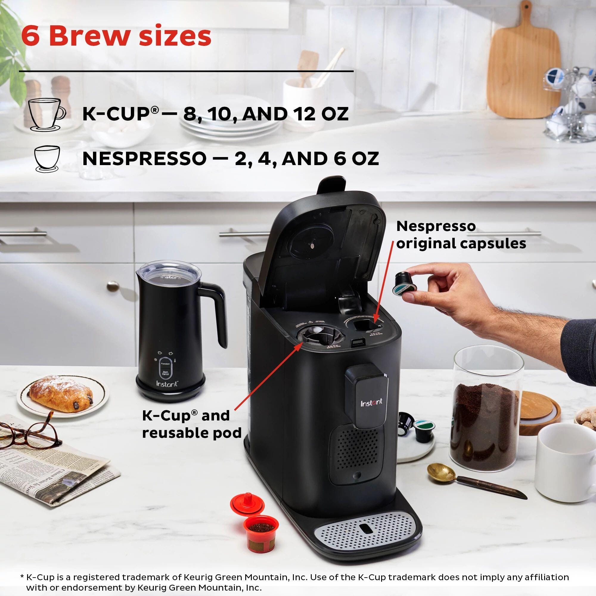 Instant Pot 140-6013-01 3-in-1 Single Cup Black Multifunction Drip Coffee Maker