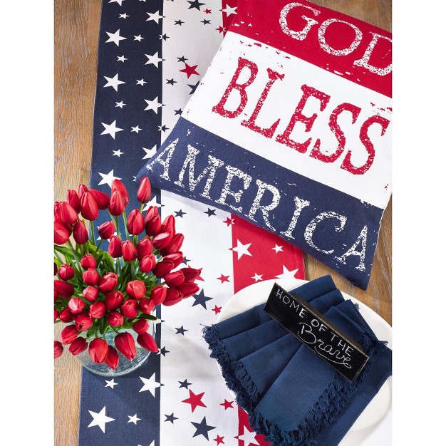 Saro Lifestyle Cotton Table Runner With Star Spangled Design