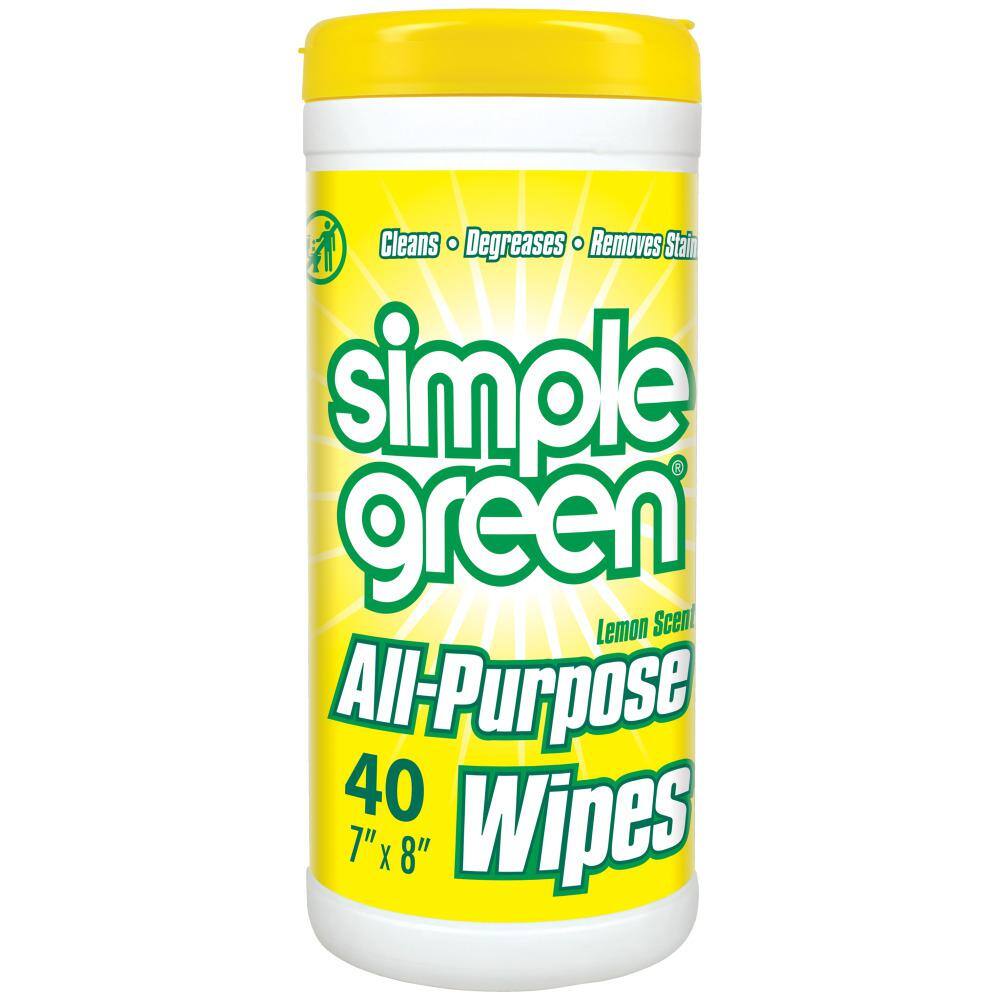 Simple Green Lemon Scent All-Purpose Wipes (40-Count) (Case of 12) 3810001214101