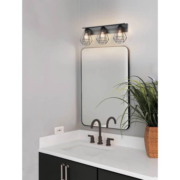 3 light Tarbes Vanity Light Matte Black Eglo