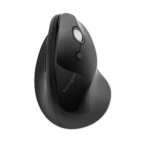 Kensington Pro Fit Ergo Vertical Wireless Mouse， 2.4 GHz Frequency/65.62 ft Wireless Range， Right Hand Use， Black (75501)