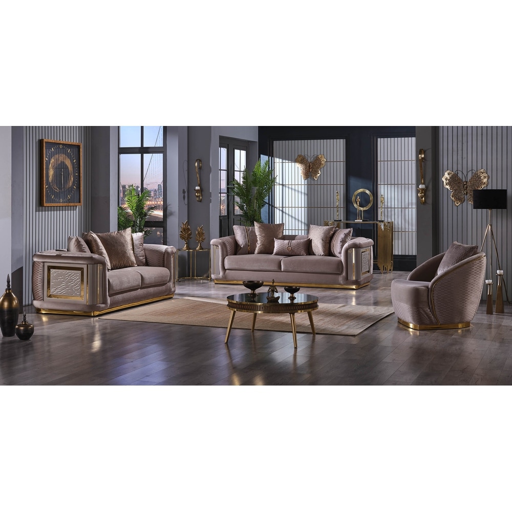 Viego 3 piece Living room Set Square Arms