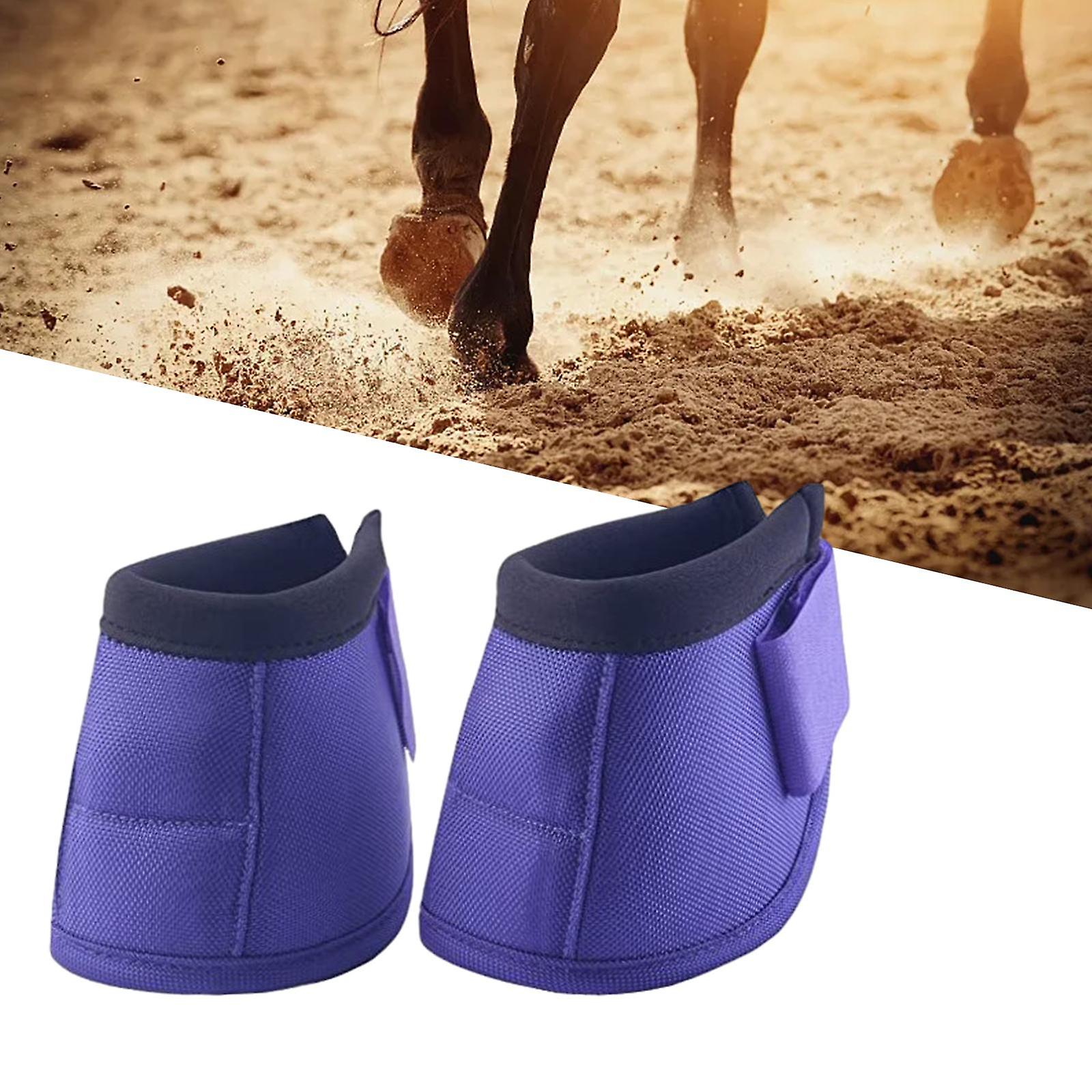 Horse Bell Boots Lightweight Pair Portable Equestrian Equipment Purple S