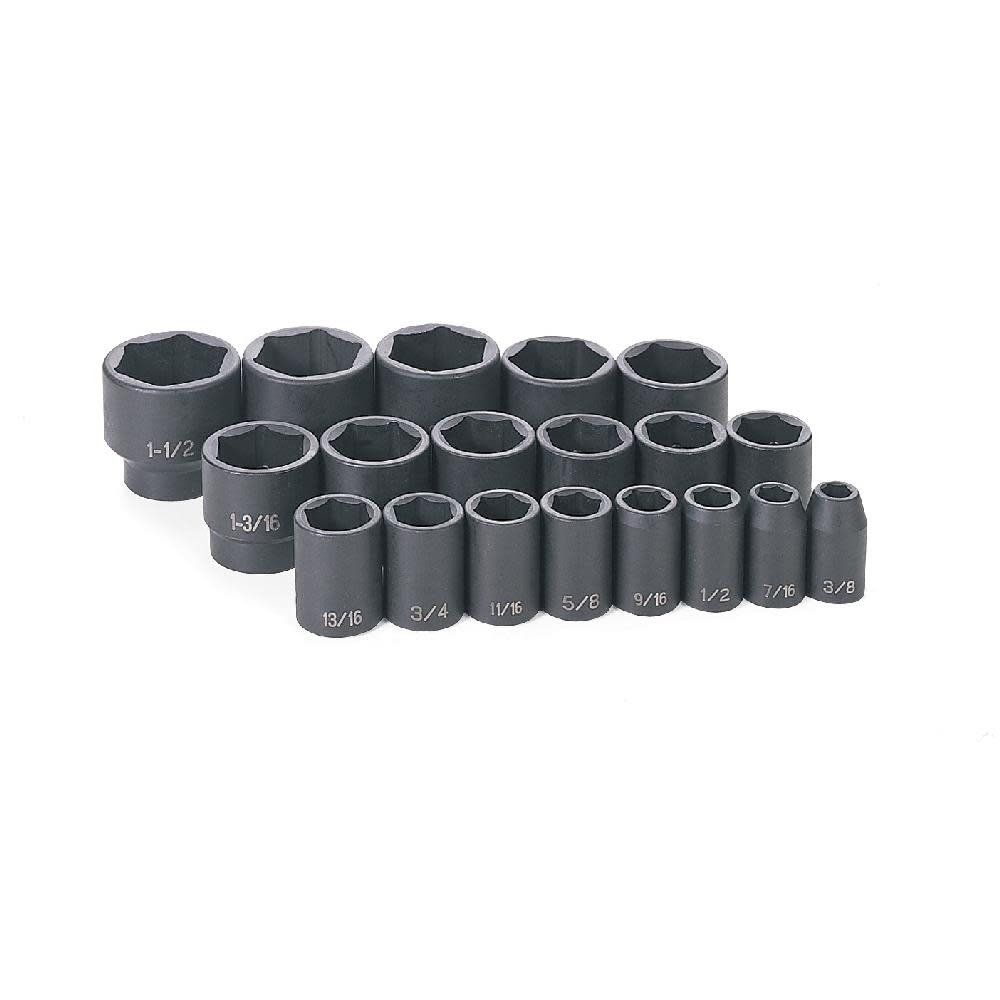 1/2 Drive 19 Pc. Standard Length Fractional Master Set ;