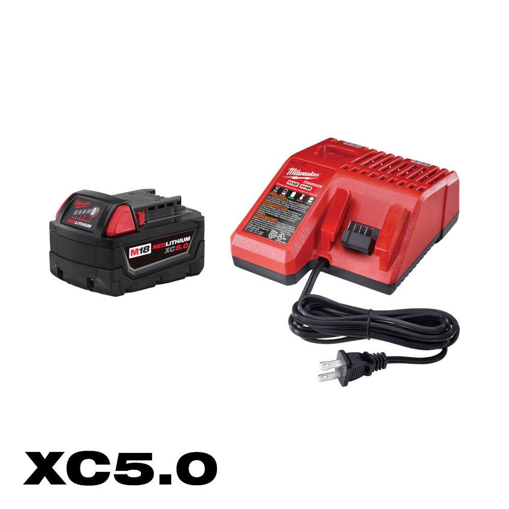 MW M18 18-Volt Lithium-Ion XC Starter Kit with One 5.0Ah Battery and Charger 48-59-1850