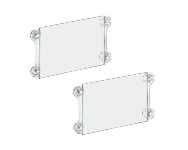 Azar Displays Clear Acrylic Window door Sign Holder Frame With Suction Cups 11 x27 x27 w X 8 5 x27 x27 h 2 pack