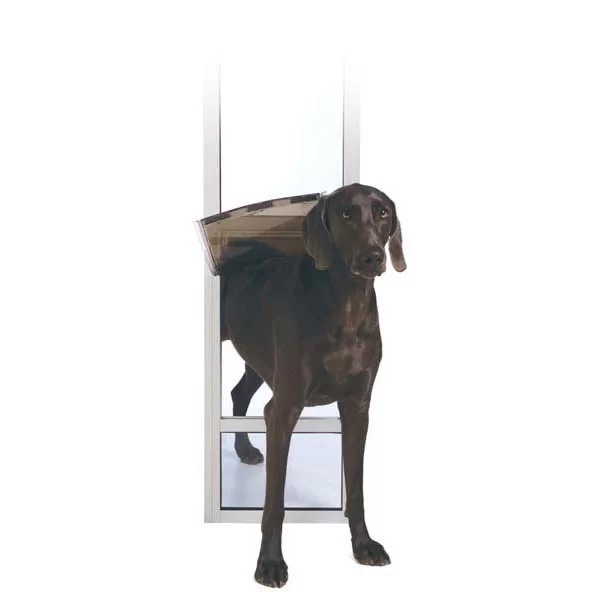 PetSafe PPA11-16640 1-Piece Sliding Glass Pet Door - Outdoor Access Patio Panel Insert for Dogs and Cats， Easy No-Cut Installation， Weather-Resistant Aluminum Insert， Includes Slide-in Closing Panel for Security