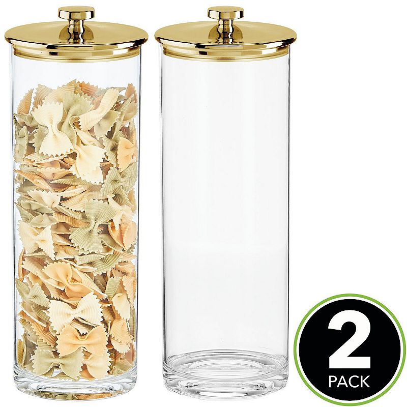 mDesign Kitchen Apothecary Airtight Canister Jars - 2 Pack