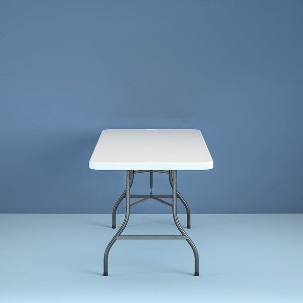 6 Foot Folding Table In White Speckle